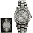 Wholesale NY London Mens Classic Bling Crystals Dial Fashion Watch - Gun Black