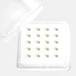 Gold Round Clear Crystal Bezel Set Nose Pins - 3mm (Box of 20)