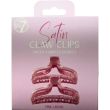 W7 Satin Claw Clips -  Pink/Rose (9.5cm)