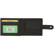 Genuine Leather  Wallet Multi Fold With Stud Closure - Black