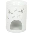 White Bee & Flower Cut-Out Ceramic Oil Burner & Wax Warmer - 11.5cm