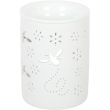 White Bee & Flower Cut-Out Ceramic Oil Burner & Wax Warmer - 11.5cm