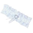 Wholesale White Ribbon Garter With Heart 