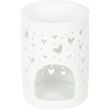 White Heart Cut-Out Ceramic Oil Burner & Wax Warmer - 11.5cm
