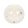 White Iridescent Star Oil Burner and Wax Warmer