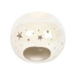 White Iridescent Star Oil Burner and Wax Warmer