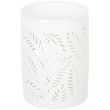 White Leafy Fern Cut-Out Ceramic Oil Burner & Wax Warmer - 11.5cm