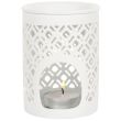 White Matte Lattice Cut Oil Burner