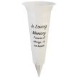 Graveside Flower Vase – In Loving Memory (White)