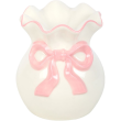 White Oil Burner with Pink Bow Detail – 13 cm