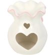 White Oil Burner with Pink Bow Detail – 13 cm