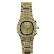 wholesale  Men's NY London Round Diamond Metal Bracelet Watch - Gold/Gold