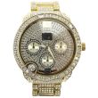 Wholesale Men's NY London Silver Crystals Watch - Gold