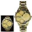 Wholesale Men's NY London Round Metal Bracelet Watch - Gold