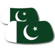 wholesale Pakistan Flag Face Sticker - Pack of 2 Stickers 