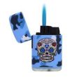 Wholesale PROF Blue Jet Flame Camouflage Candy Skull Design Refillable Lighters