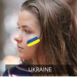 wholesale Ukraine Flag Face Sticker - Pack of 2 Stickers 