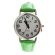Wholesale Pelex Ladies Classic Round Dial Leather Strap Watch - Green & Silver