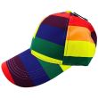 Wholesale Adults 6 Panel Rainbow Baseball Cap - Assorted