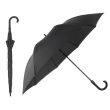 Wholesale Adults Black Auto Walking Umbrella With Crook Handle
