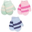 Babies Soft Touch Striped Mittens - Assorted 