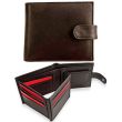 Wholesale  Leather RFID Trifold Wallet With Stud Closure - Brown