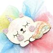 Wholesale Cat And Rainbow Glitter Motif Clip 5cm