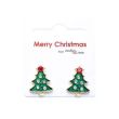 Wholesale Diamante Christmas Tree Earrings