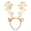 Wholesale Gold Glitter Reindeer Antler And Pom Pom Aliceband 
