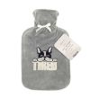Wholesale Hot Water Bottles With Plush Applique Sherpa Reverse Cover
