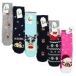 Wholesale Ladies Cotton Rich Christmas Design Wellington Socks - Assorted Designs
