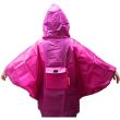 Wholesale Ladies' Foldable Rain Poncho With Storage Pouch - Pink