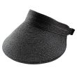 Wholesale Ladies Plain Black Band Visor - Black