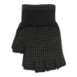 Ladies Thermal Fingerless Gripper Gloves - Black