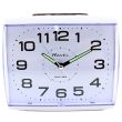 Wholesale Large Square Quartz Alarm Clock - White 