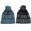 Man's Thermal Pattered Knitted Bobble Hat - Assorted 