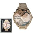 Wholesale Mens NY London 4 Dial Design Metal Bracelet Watch - Rose Gold