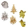Wholesale Pack Of 6 Metal Christmas Brooches - Assorted Designs