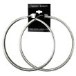 Wholesale Plain Silver Dented Design Hoop Earrings - 12cm