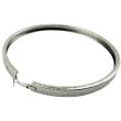 Wholesale Plain Silver Dented Design Hoop Earrings - 12cm