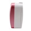 Wholesale Ravel Mini Bedside Quartz Alarm Clock- Pink/White