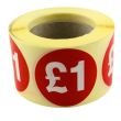 Wholesale Retail Label "£1" Stickers (500) 