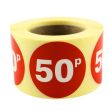 Wholesale Retail Label "50p" Stickers (500) 