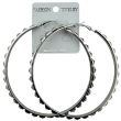 Wholesale Silver Square Pattern Round Hoop Earrings 