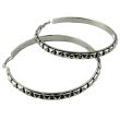 Wholesale Silver Square Pattern Round Hoop Earrings 