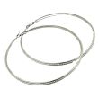 Wholesale Silver Twist Design Hoop Earrings - 11cm
