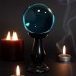 Wholesale Small Teal Crystal Ball On Stand 