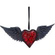 Winged Heart Gothic Hanging Ornament (6cm)