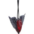 Winged Heart Gothic Hanging Ornament (6cm)