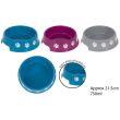 World of Pets Plastic Printed Round Bowl (21.5cm 750ml) - Assorted Colours
